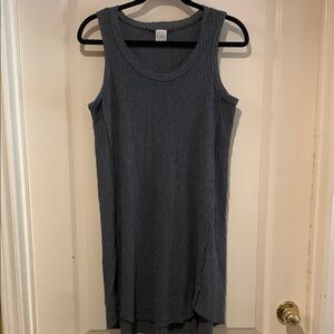 Paper Crane Sleeveless Gray Waffle Knit Dress